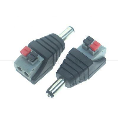 5V 12V Solderless Press Button DC 5.5*2.1mm Male Female Barrel Jack to 2p Wires Cable Cable Connector for LED Strip Camera