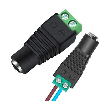 Solderless 12v 24v 5.5x2.5mm 5.5x2.1mm Female DC Power Plug Connector Jack Adapter for CCTV Camera Led Strip Lights