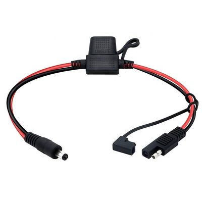 10A Fuse DC Jack 5.5x2.1mm to SAE Plug Power Extension Cable for Motorcycle Solar Panel Charger