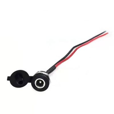 Panel Mount Threaded DC Socket Female Jack 5.5x2.1mm to 2 Wires Open Pigtail End Cable