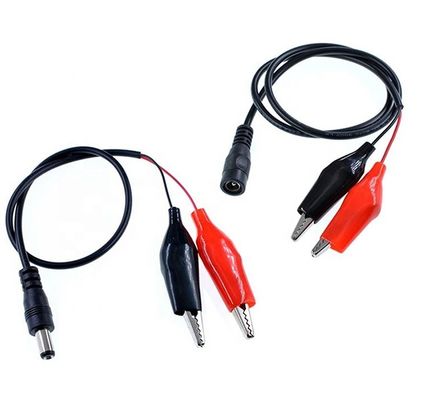 30cm DC 5.5x2.1mm Male Female to Dual Alligator Clips Power Supply DC Cable