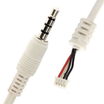 Custom White 3.5mm TRRS Audio DC Jack to JST 2.0mm 2.54mm Pitch Connector Assembly Cable