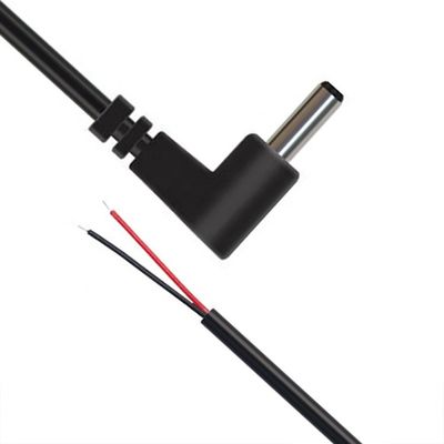 90 Degree Right Angle DC Jack 5.5x2.1mm 5.5x2.5mm 1.35x3.5mm to Open Wire End Pigtail Cable
