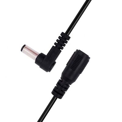 90 Degree Angle Male to Female Connector 5.5x2.1mm Barrel Jack DC Power Extension Cable