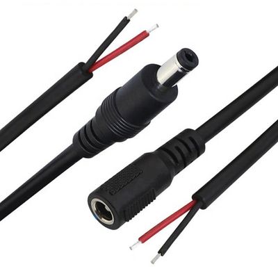 Male Female 5.5x2.1mm 5.5x2.5mm 3.5x1.35mm DC Plug Jack Socket to Open Bare Pigtail Wires End Cable for LED CCTV Security Camera