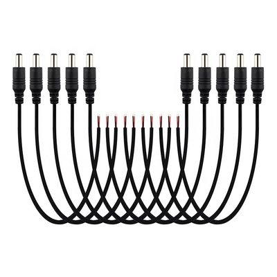DC 2.1x5.5mm Male Female Socket Barrel Connector to Open DC Pigtail Power Cable