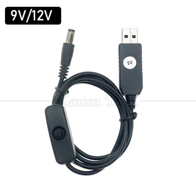 USB to 9V 12V DC 5.5x2.1mm Jack Power Charger ON OFF Switch Cable for Router Fan LED Strip Speaker