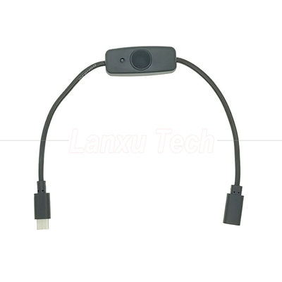 USB Type C Male to Female on off Silicon Cap Switch Extension Cable for Raspberry Pi Lamp Fan