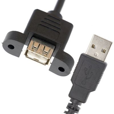 Customization1M 2M Stud Male to Female Panel Mount USB 2.0 Type A Extension Cable with Stud Screw Locking