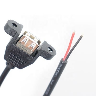 Customized Panel Mount USB Type A Female to Open Bare End Wires Cable