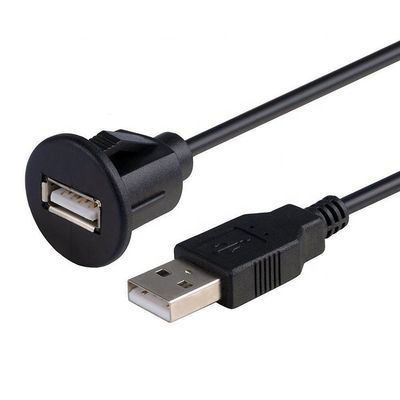CUSTOM 1M Car Dashboard Flush USB A Male to USB A Female Panel  Mount Cable