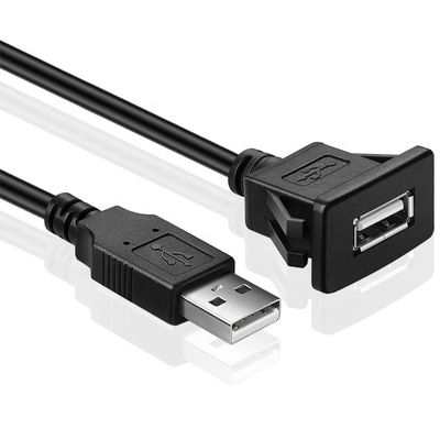 Snap Socket Dashboard Panel Male to Female USB Flush Mount Extension Cable