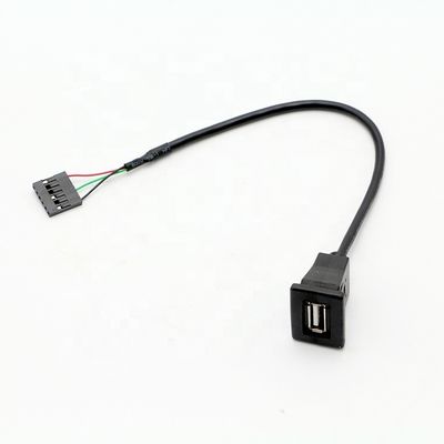 1M 2M 3M Snap in USB Socket Panel Mount Cable with 6 Wires Dupont Terminal