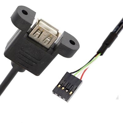 Custom Screw Lockiing Stud 1M 2M Female USB A Panel Mount to Dupont Connector Cable