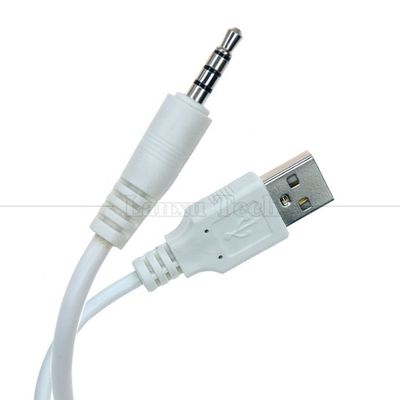 Customized Data Charging USB A Male to Aux 4 Poles 3.5mm Audio Jack Adapter Cable for Speaker Headphone