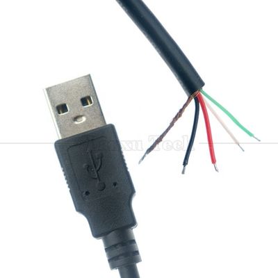 Custom Shield USB 2.0 A Male to Stripped Wires Open End Pigtail Cable