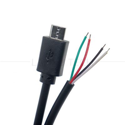 OEM Custom Micro B V8 5 Pin USB Male to Open Pigtail Bare Wires Cable