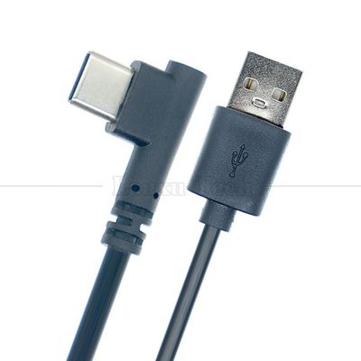 High Quality 1M 2M 3M 5M  2A 24AWG 90 Degree  Right Angle USB Type C Cable for Phone Tablet Camera