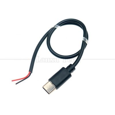 Custom Data Charging 2 4 Cores USB Type C Male Female to Stripped Open Wire End Pigtail Cable