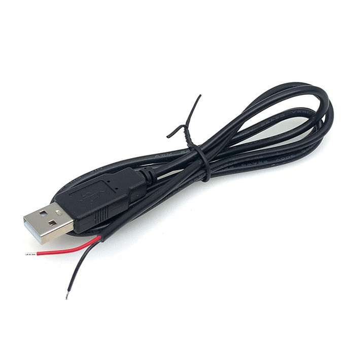 5V USB to Open Stripped Tinned Bare Wires End Pigtail Power Charger Cable for LED Strip Light Lamp 6