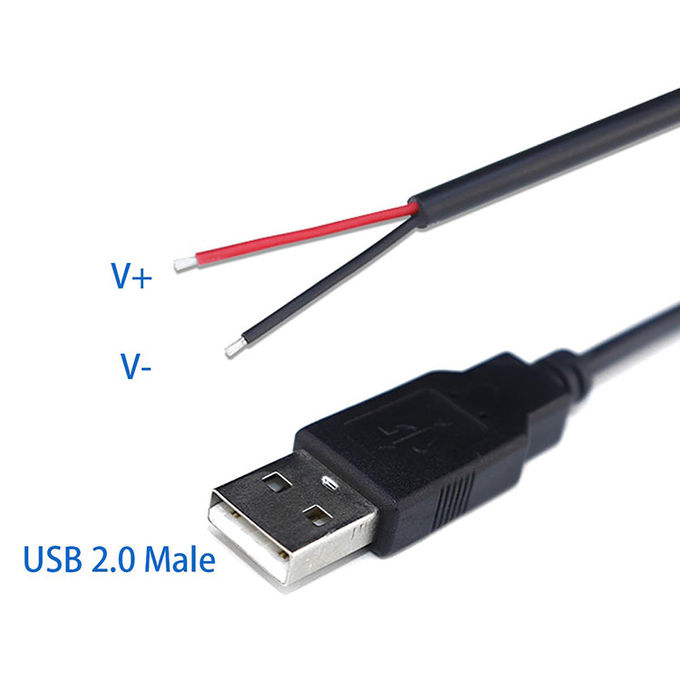 5V USB to Open Stripped Tinned Bare Wires End Pigtail Power Charger Cable for LED Strip Light Lamp 3