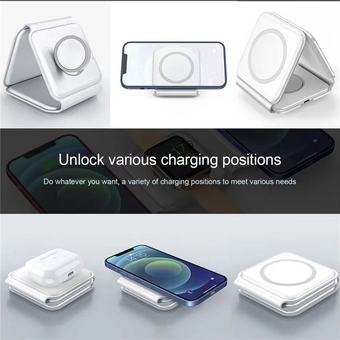Magnetic 3 In 1 Foldable Wireless Charger iPhone 12-15 15w Fast Wireless Charging Stand Station Portable Wireless Chargers 0