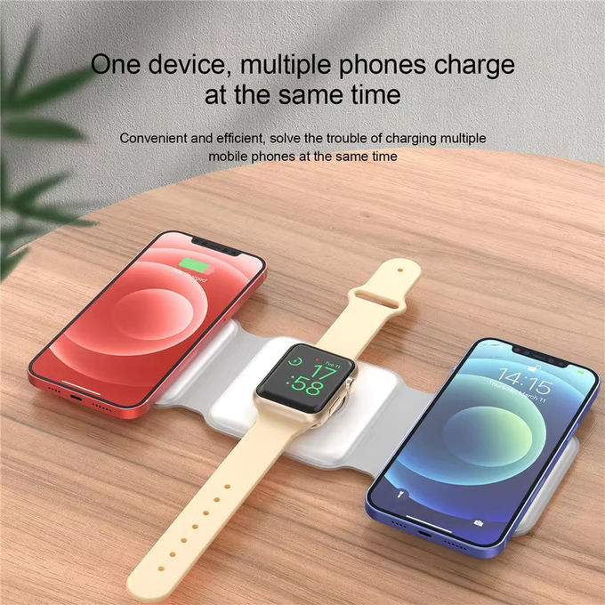Magnetic 3 In 1 Foldable Wireless Charger iPhone 12-15 15w Fast Wireless Charging Stand Station Portable Wireless Chargers 2