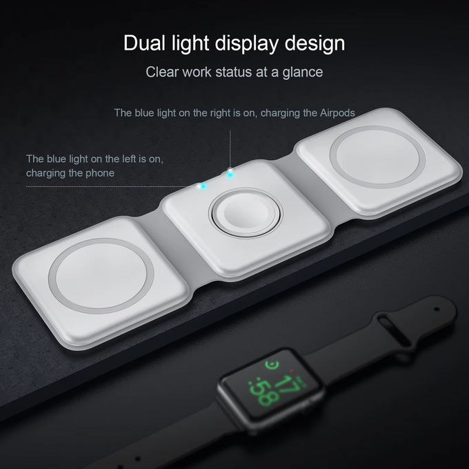Magnetic 3 In 1 Foldable Wireless Charger iPhone 12-15 15w Fast Wireless Charging Stand Station Portable Wireless Chargers 3
