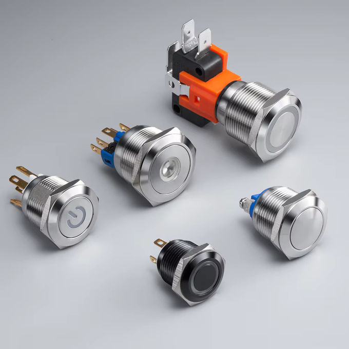 12mm 16mm 19mm 22mm 25mm 28mm 30mm 40mm Push Button Switch Latching Momentary Illuminated Waterproof Button Switch 3